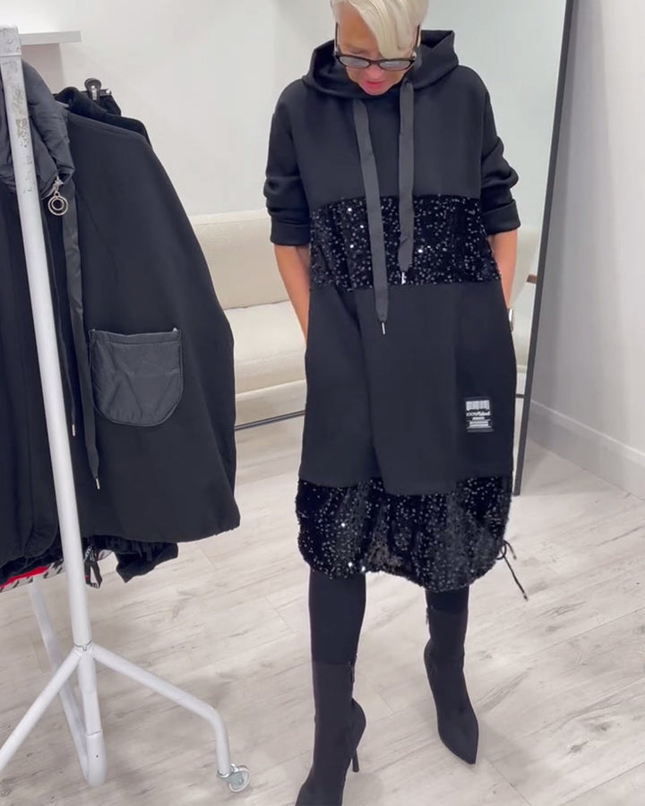 Loravynna | Trendy Patchwork Hooded Dress