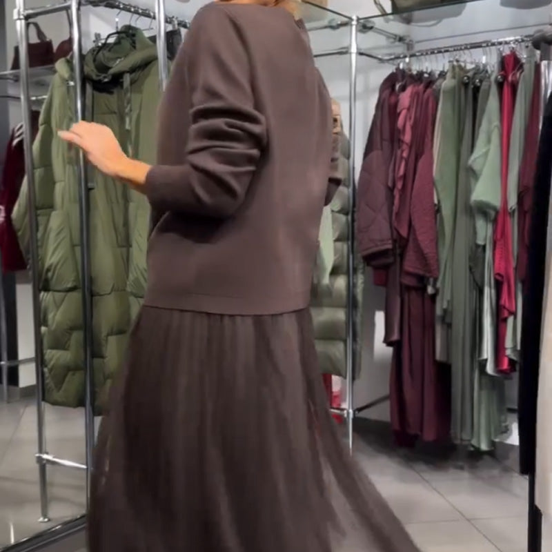 Ullé | Elegant Knit and Tulle Dress for Women