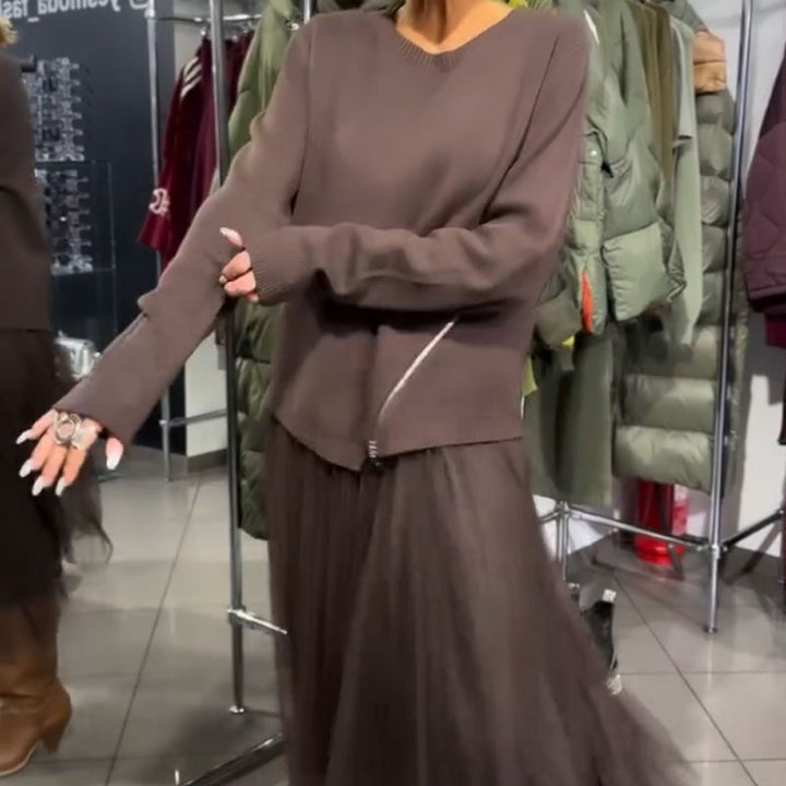 Ullé | Elegant Knit and Tulle Dress for Women